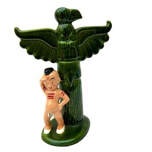 Vintage Native American Indian Totem Candle Holder